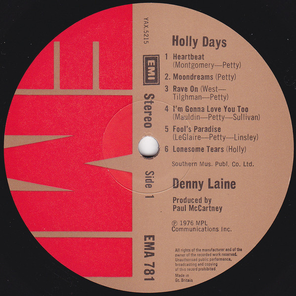Denny Laine Holly Days 12 inch